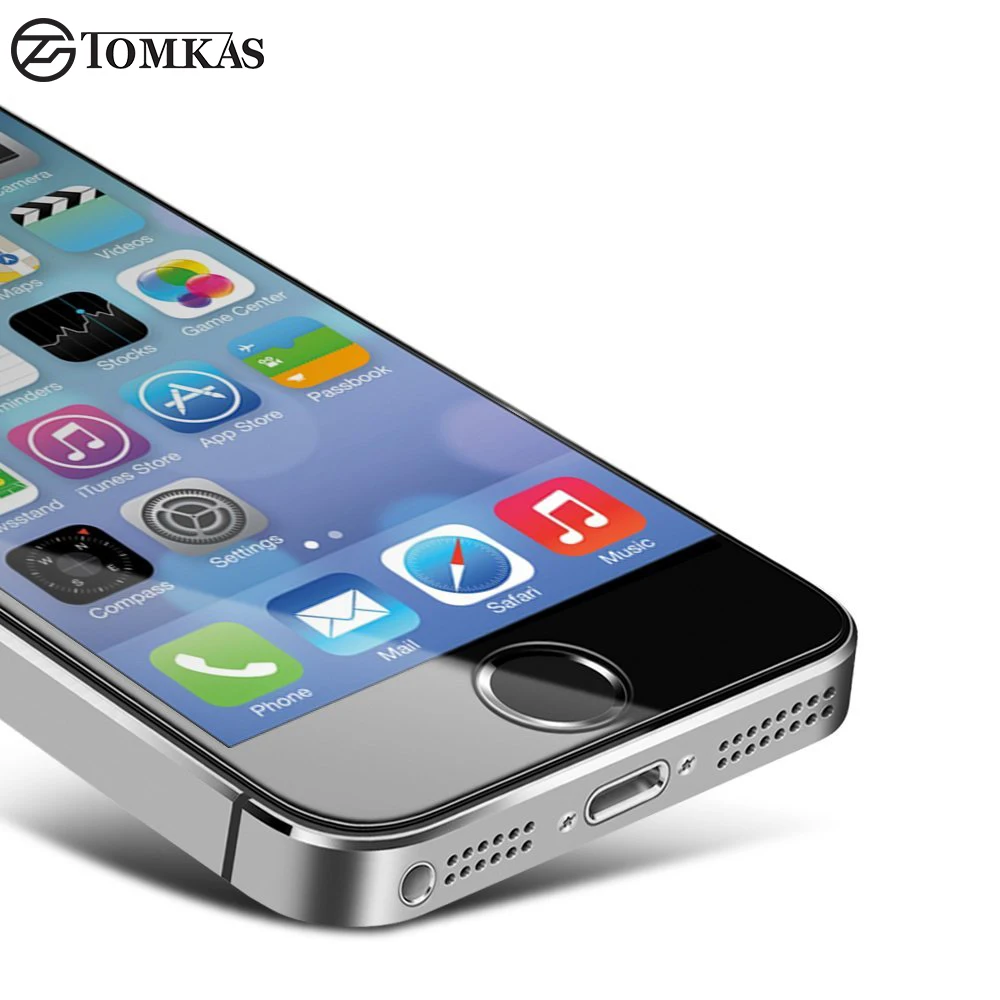 TOMKAS 5S защитная пленка из закаленного стекла для iPhone 5 SE 0 3 мм премиум класса|tempered
