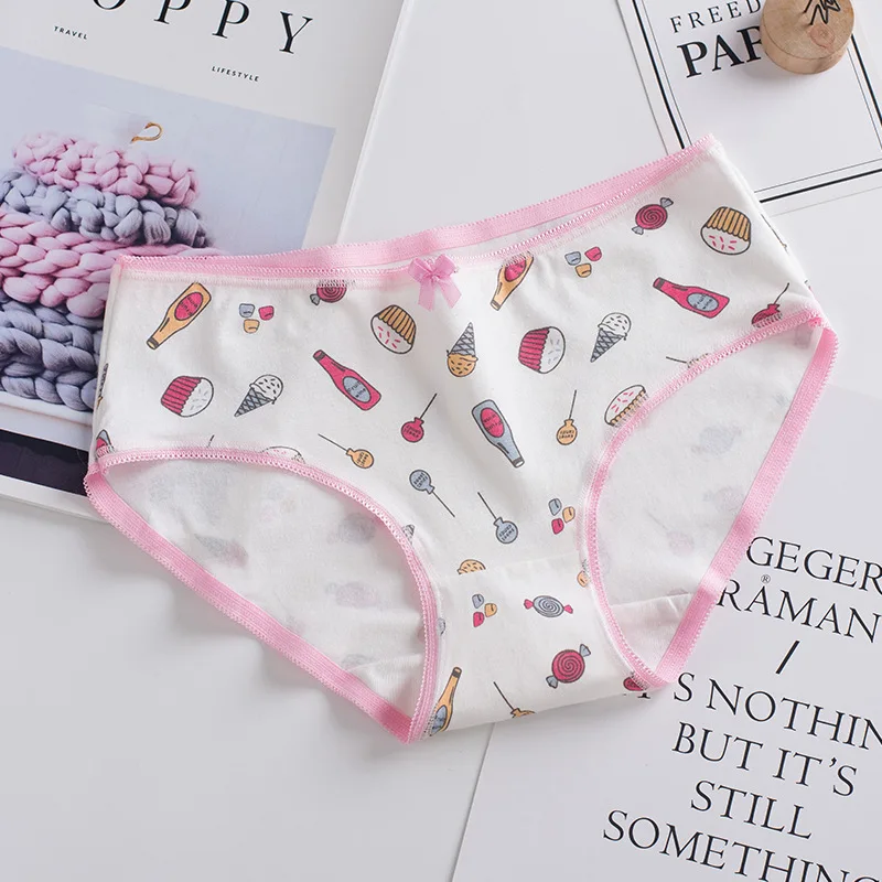 1 Girls Cotton Underwear Kids Cartoon Printed Panties Teenage Short Briefs Casual Young Girls Soft Underpants Majtki Dziewczynka - Цвет: 1
