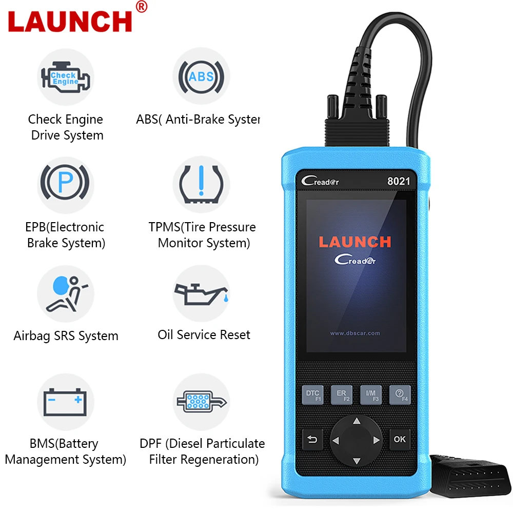Launch CReader CR8021 OBD2 сканер диагностический для автомобиля DPF регенерация масла сервис