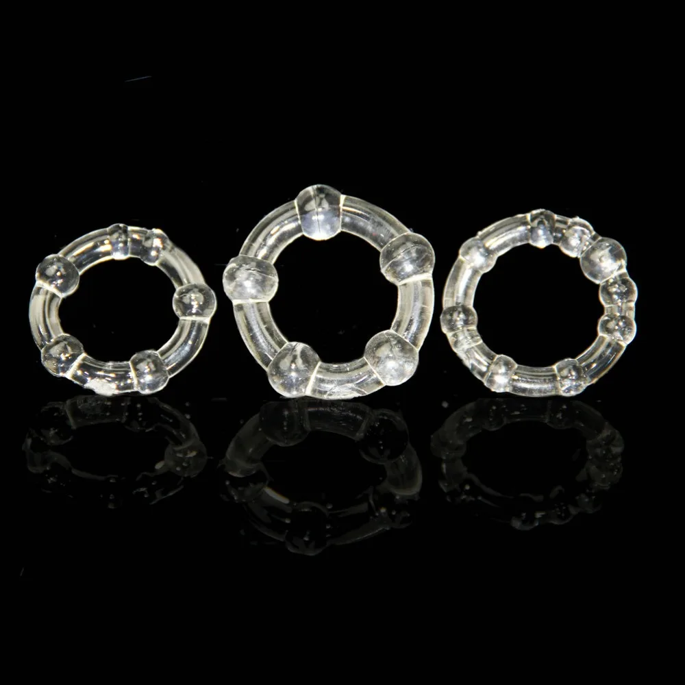 Базовые тройные прозрачные кольца на пенис 3 шт. секс игрушки бусины Эротические