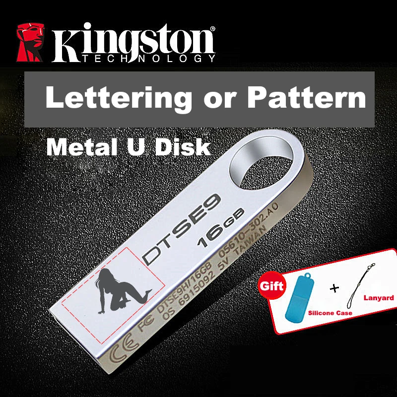 флешка Kingston usb flash drive 16 ГБ memory stick металл cle pen пользовательские надписи или шаблон