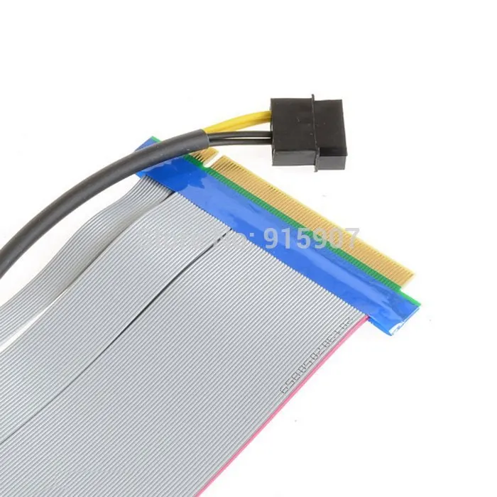 Cablecc CY 20cm PCI-E Express 16X to 16x Riser Extender Card with Molex IDE Power &amp Ribbon Cable | Компьютеры и офис