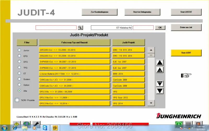 Установка по для вилочного компьютера Jungheinrich посылка подъемника + linde отправка
