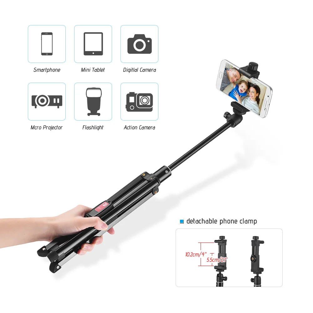 55inch Flexible Tripod Selfie Stick Support Stand with Remote for iPhone X 8 7 6 plus Samsung Galaxy 8/S8 GoPro Hero | Электроника