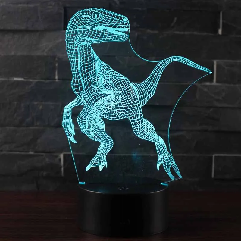 3D иллюзия динозавра Новинка игрушечная лампа 7 цветов светодиодный сенсорный Ночной светильник для сна светильник светится в темноте игрушка для мальчиков подарок на день рождения
