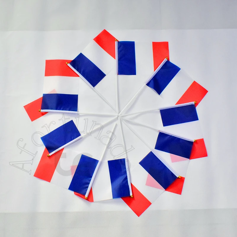 

France flag Banner 14*21cm hand waving National flag Home Decoration flag banner