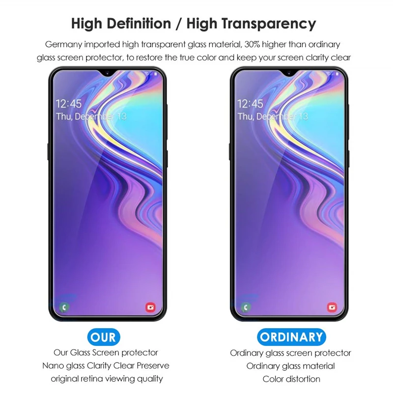 2 piezas de Protector de pantalla para Samsung Galaxy M10 vidrio para Samsung M10 9H dureza vidrio templado para Samsung Galaxy M10 pel&iacute;cula de tel&eacute;fono-1