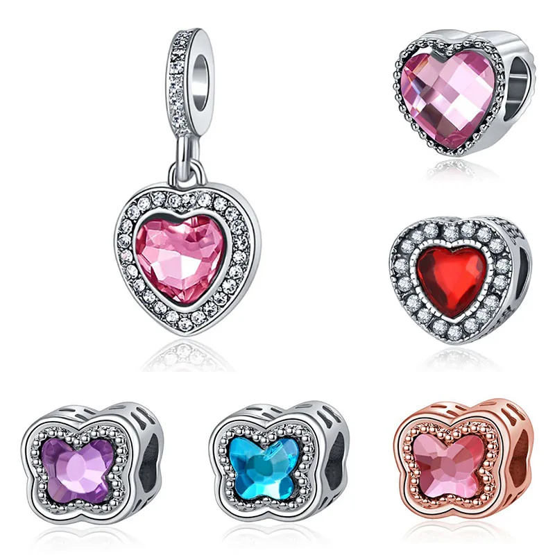Оригинальный браслет pulsera charms silver plata de ley бусины для изготовления модных