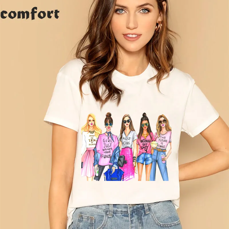 Подростковые футболки для женщин Camisas Mujer 2019 Новая модная женская футболка