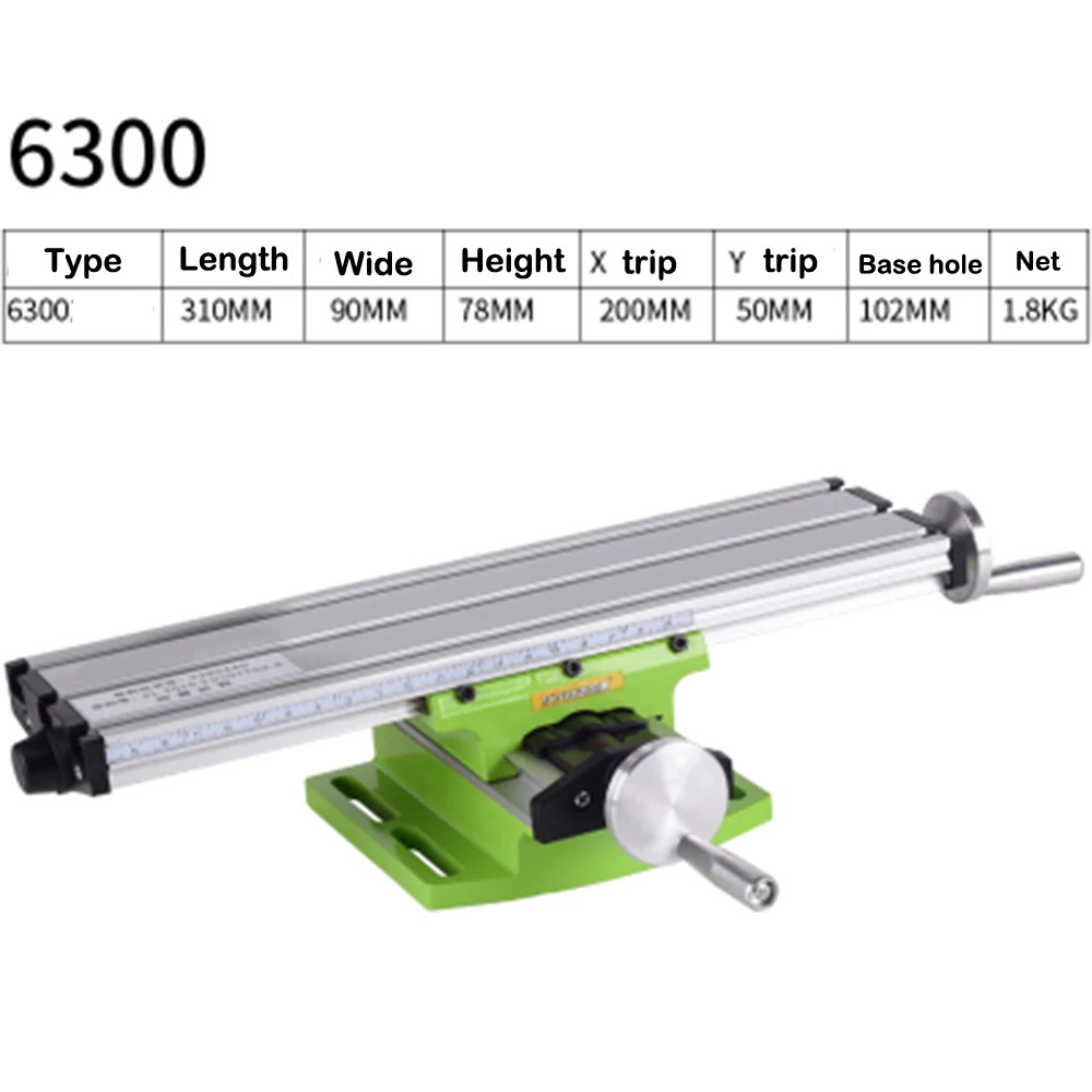 

1SET Multifunction Precision X Y-axis Adjustment Workbench MINI Milling Machine Miller Bench Drill Vise Fixture DIY BG6300 Table