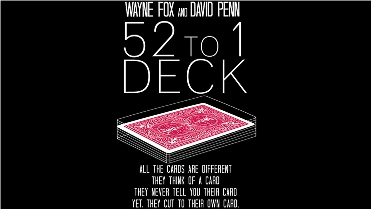 От 52 до 1 колода (трюки и онлайн-инструкции) от Wayne Fox David Penn - Trick Card Magic Props иллюзии Fun