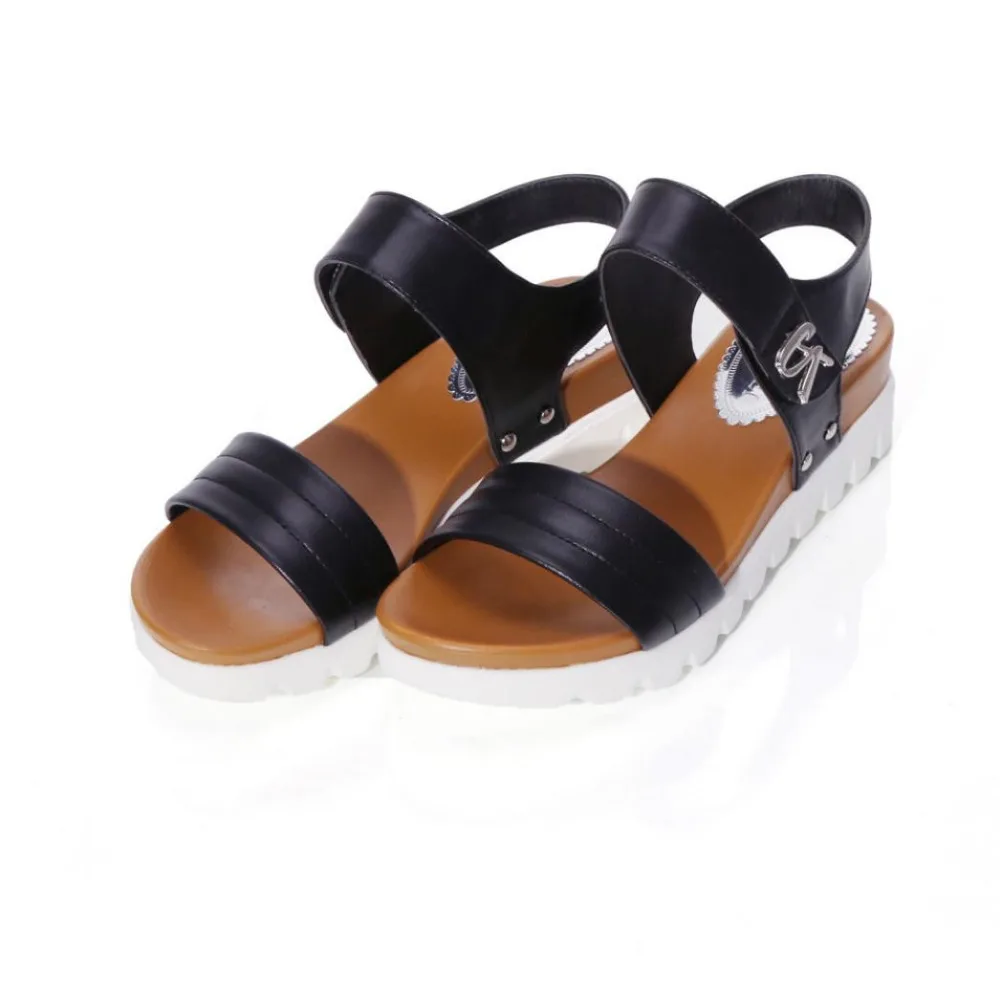 Сандалии-гладиаторы Летняя женская кожаная обувь на плоской подошве Модная