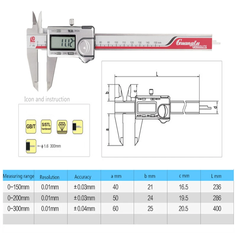 Цифровой штангенциркуль 0 150/200/300 мм из нержавеющей стали|caliper measurement tool|digital