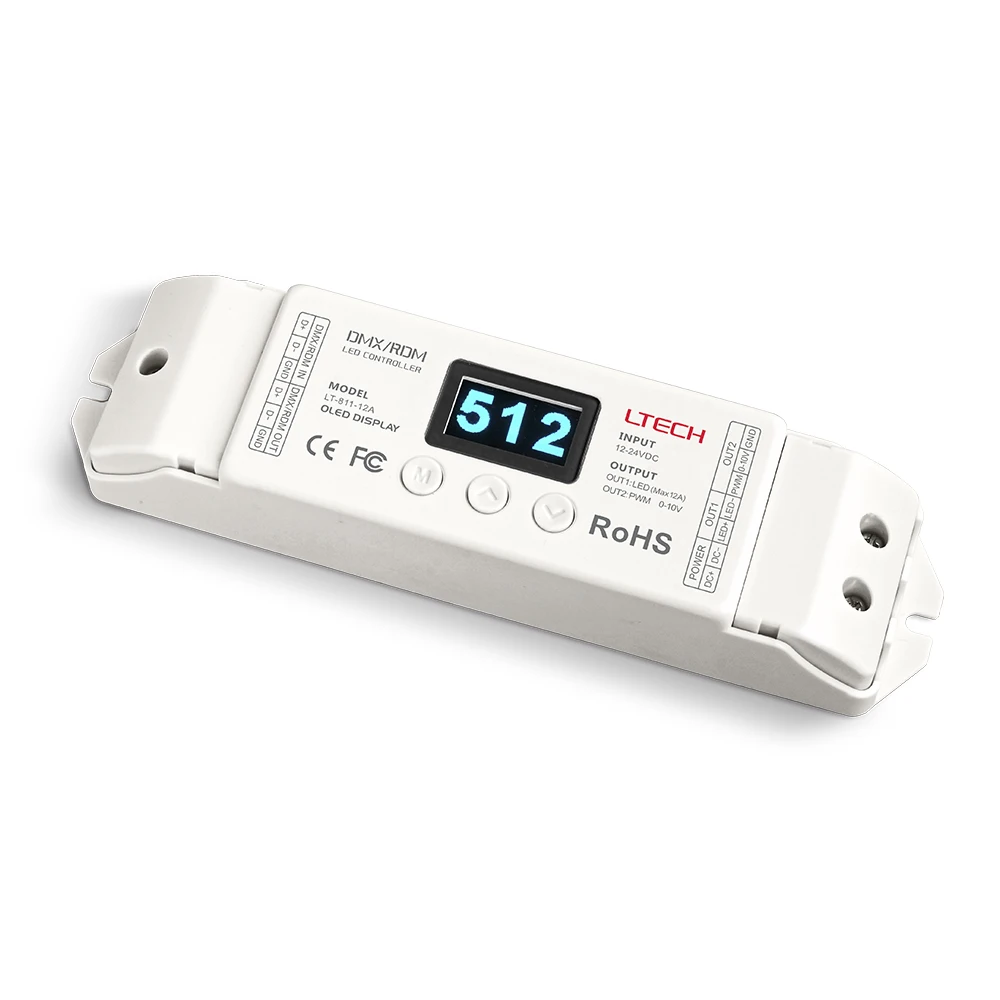 Новый LT 811 12A 1 канальный DMX RDM декодер 16bit 8bit DC12V Вход * 1CH 0 10В ШИМ Выход DMX512