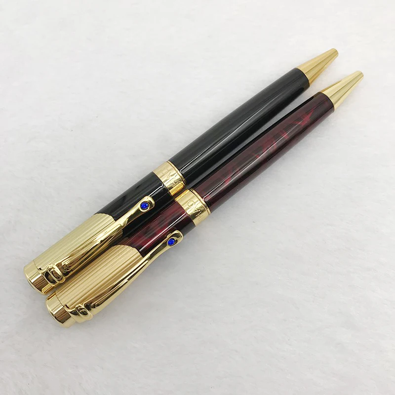 1 шт. черная красная Шариковая ручка Jinhao вращающаяся Золотая с камнем красивые