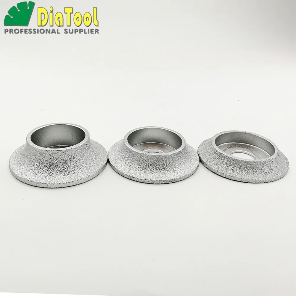DIATOOL вакуумной пайки Алмазный шлифовальный круг Demi-bullnose край профиль диаметр 3 дюймов/75 мм шлифовальный диск алмазный круг