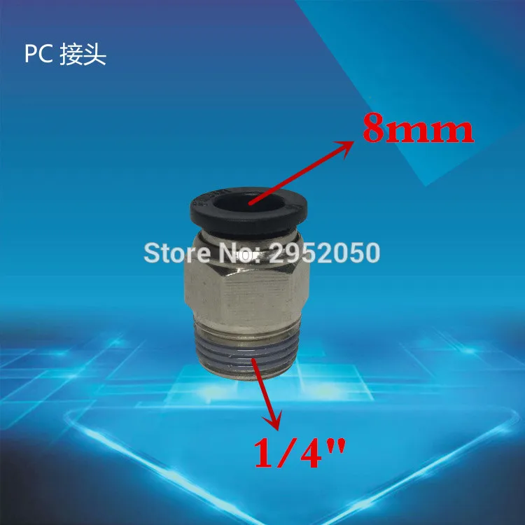 20pc Pneumatic Connectors Male Straight One-touch Fittings BSPT SNS Pnematic Parts Coupler PC8-02.Thread Size:1/4&quot.Tube Size:8mm |