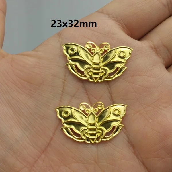 gold 20pcs Розничная филигранная Бабочка Обертывания соединители украшения ремесла подарок украшение DIY фурнитура Аксессуары для одежды - Цвет: gold 20pcs
