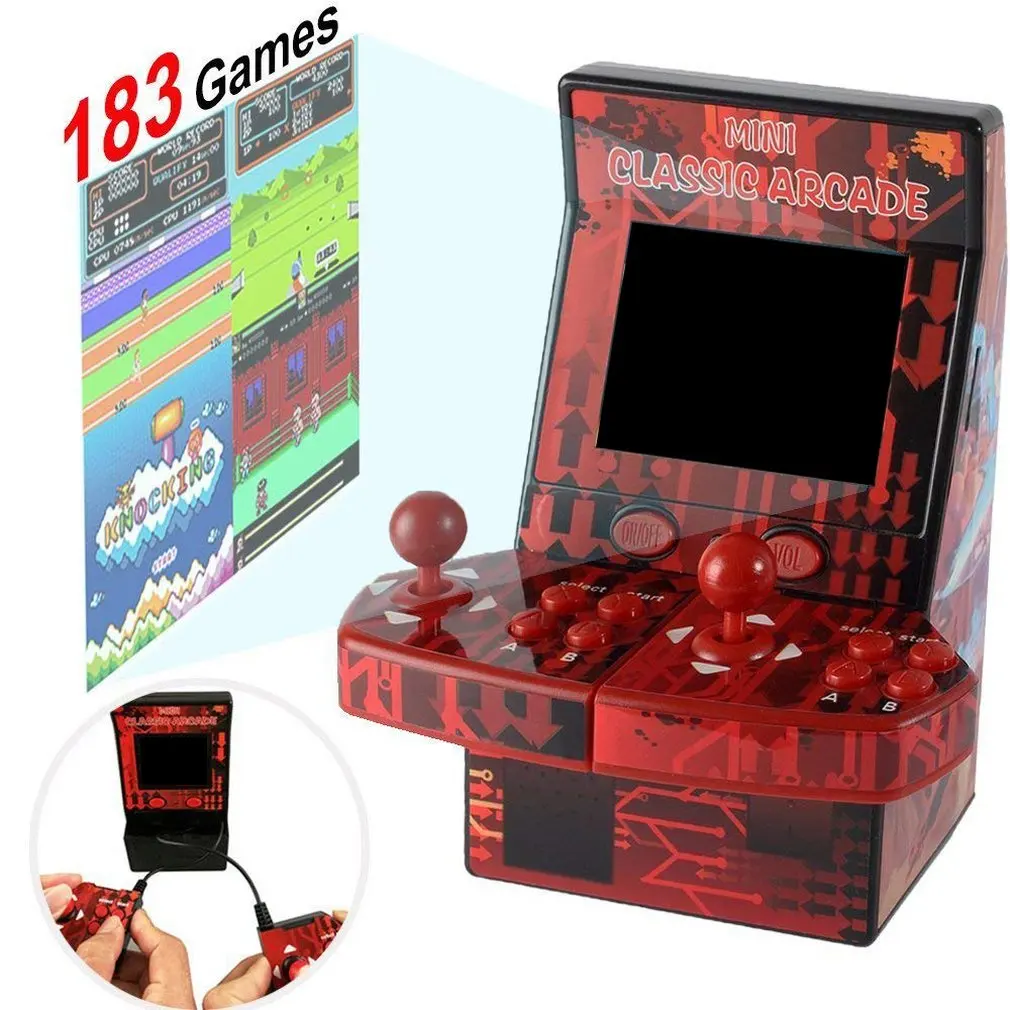 Mini Portable Arcade Machine Classical Retro Handheld Video Game Console Built-in 183 Arcade Games Support TF Card