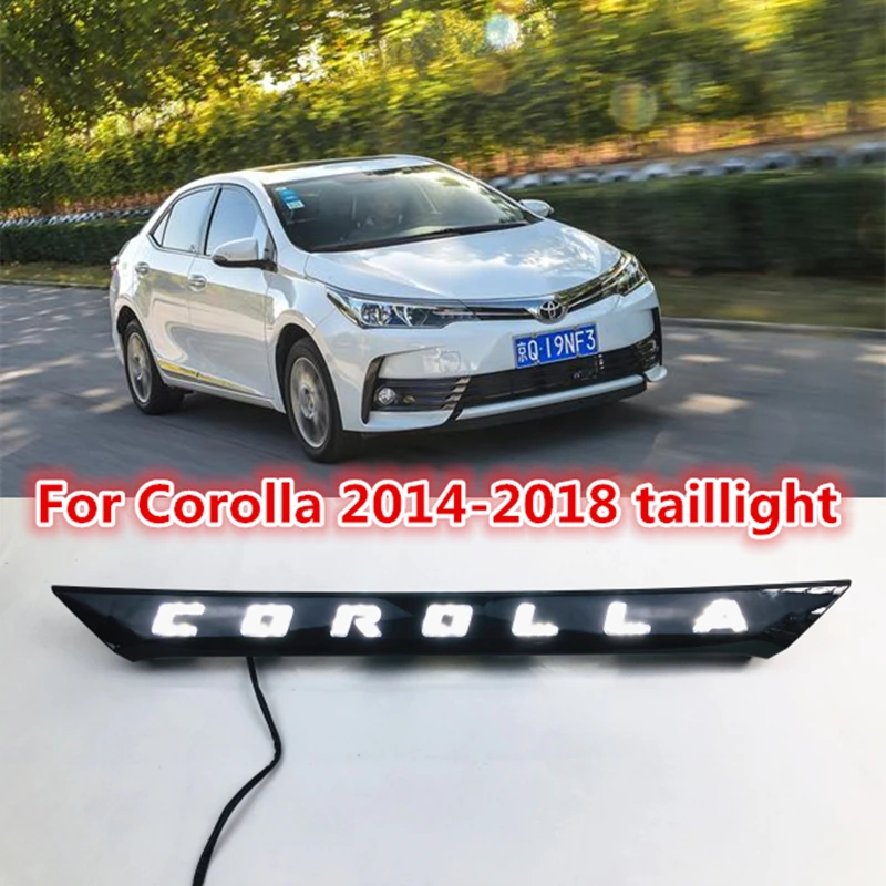 

Автомобильный светодиодный задний фонарь в черном стиле для Toyota Corolla 2014, 2015, 2016, 2017, 2018, задний противотуманный фонарь + стоп-сигнал