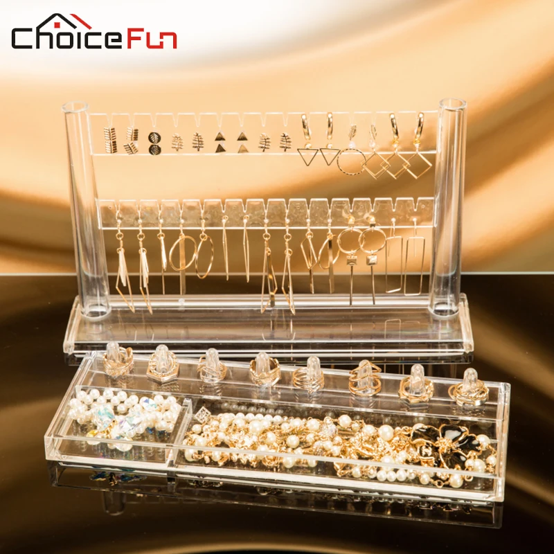 CHOICE FUN Modern DIY Clear Necklace Ring Accessories Earrings Holder Stand Home Organization And Earring Storage For Jewelry | Дом и сад