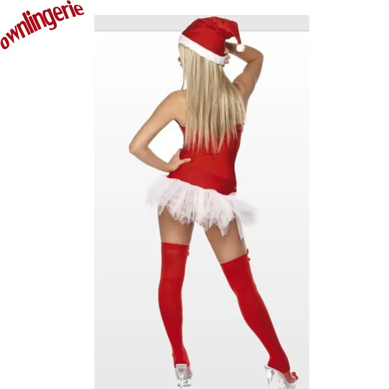 

New Cheap Christmas Costumes Female Sexy Santa Velvet Holiday Tutu Dress One Size Santa Claus Costume with Christmas Hat