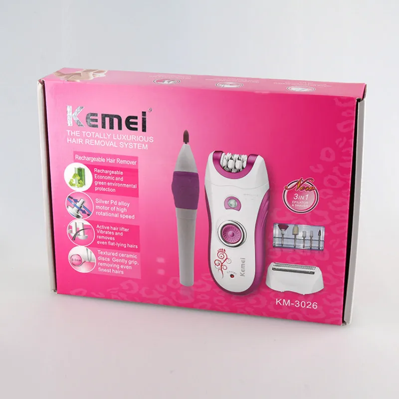Эпилятор 3 в 1 от Kemei для женщин, эпилятор для удаления волос в зоне бикини, для личной гигиены, ручка для ногтей, инструменты для ухода за ногт... от AliExpress RU&CIS NEW