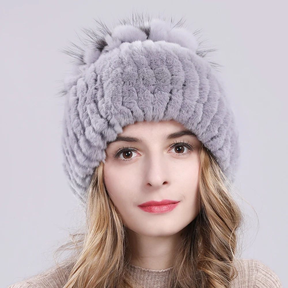 Россия Лидер продаж шапка из меха лисы зимняя для женщин 100% натуральная Рекс с