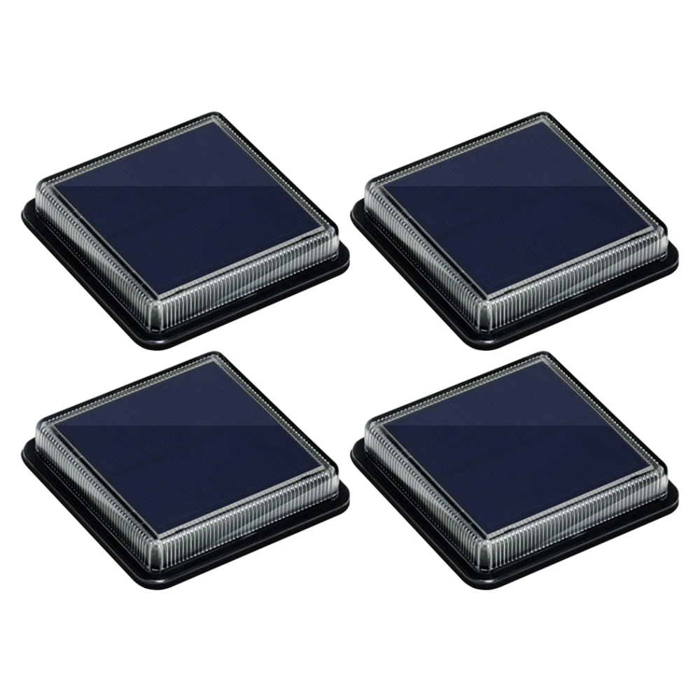 4pcs 4 шт. светодиодный светильник на солнечной батарее, лестничный прожектор, настенный светильник, декоративный светильник, открытый водонепроницаемый IP68 герметик, колода, садовый светильник - Испускаемый цвет: 4pcs