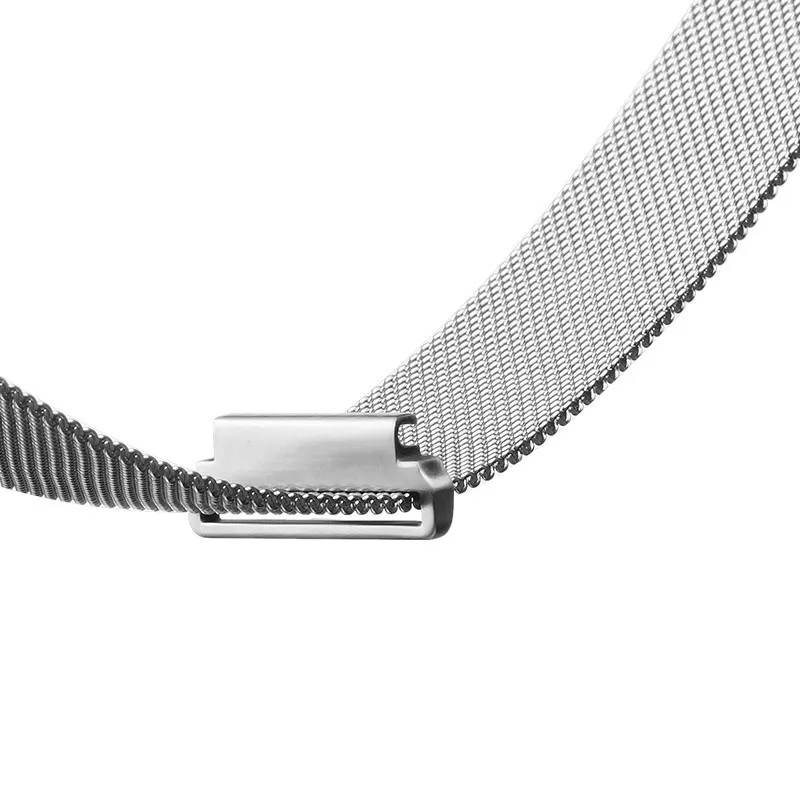 Нержавеющая сталь Milanese Loop Металла Смарт-часы ремешок для галечный время круглые часы magetic Синтетическое закрытие волос Миланского группа спортивный ремешок