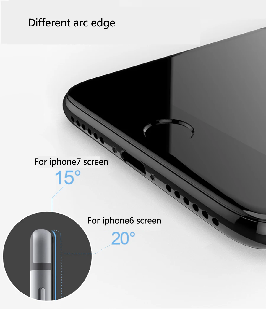 Изогнутое закаленное стекло 5D с полным покрытием 10 шт. для iPhone 6 6s plus твердые