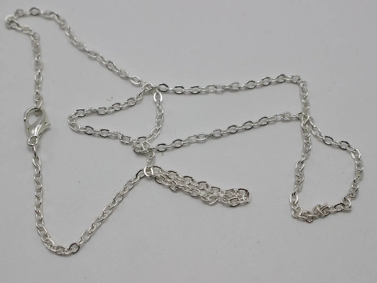 5 Серебряная пластина покрытая Кабельная коробка цепь готовое ожерелье 2 мм 16 &quotс