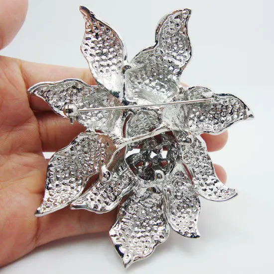 Женская брошь в виде цветка орхидея