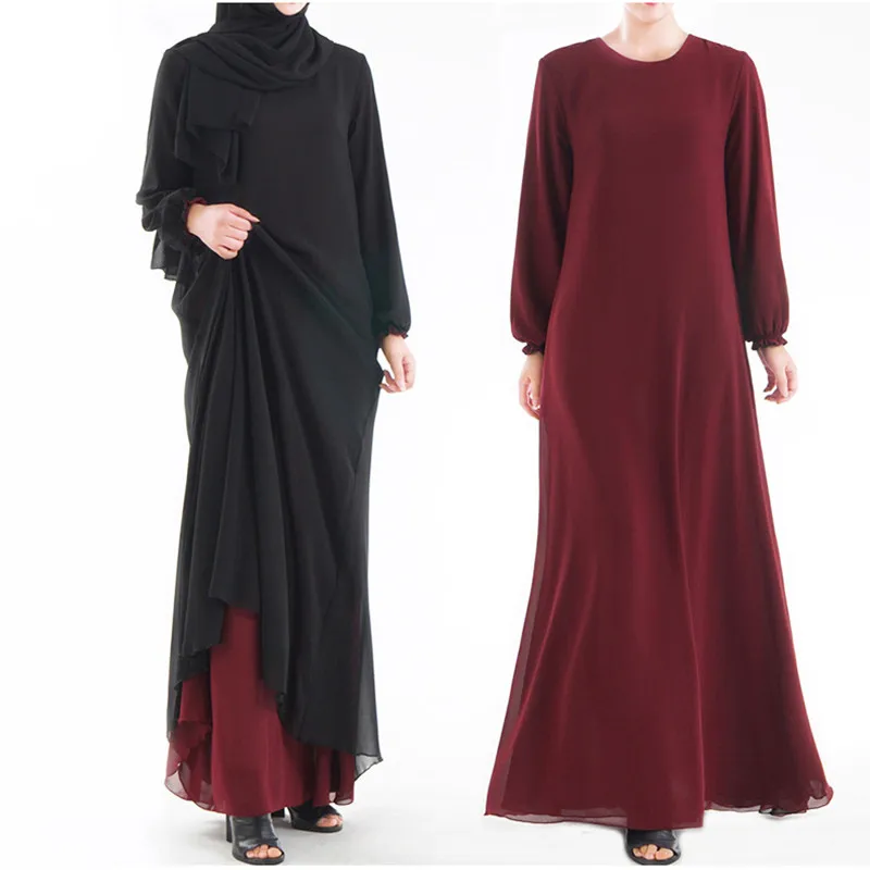 Двусторонняя одежда абайя мусульманское платье хиджаб турецкая исламская мантия Дубайский Кафтан Абая для