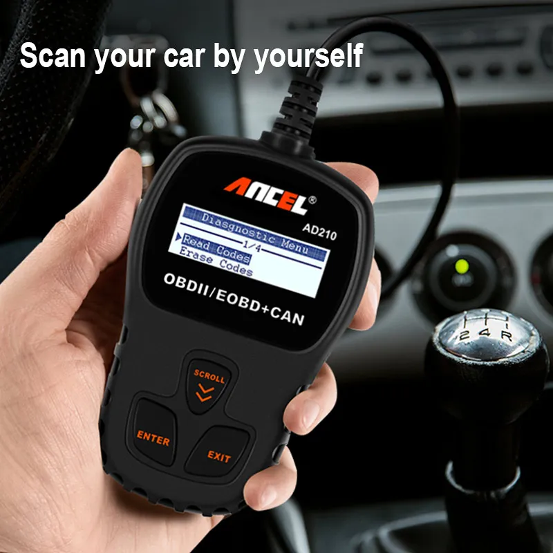 Ancel AD210 OBD2 диагностический сканер для автомобиля Автомобильный на испанском