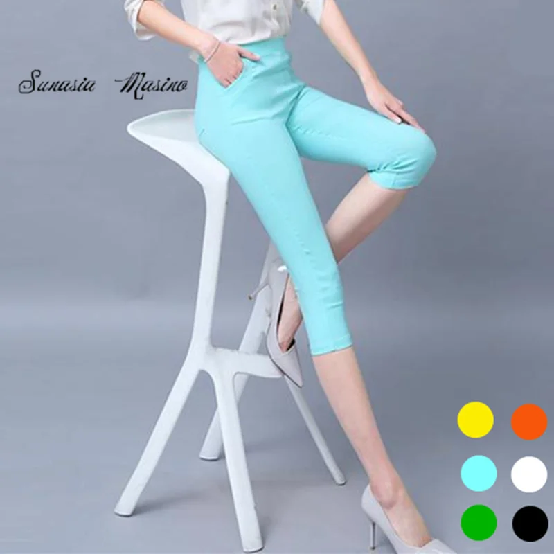 Женские брюки-карандаш эластичные большого размера | Женская одежда