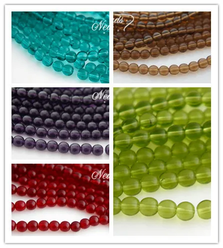 

6MM 100Pcs/Pack Mixed Colors Clear Czech Glass Crystal Bead Jewelry Loose Beads