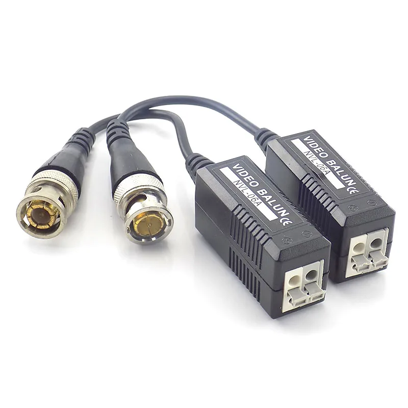 

2pcs/1 Pair Cctv Video Balun Twisted Video Transceiver Utp Bnc Balun 2000Ft With Bnc Cable BNC Connector for Security Camera