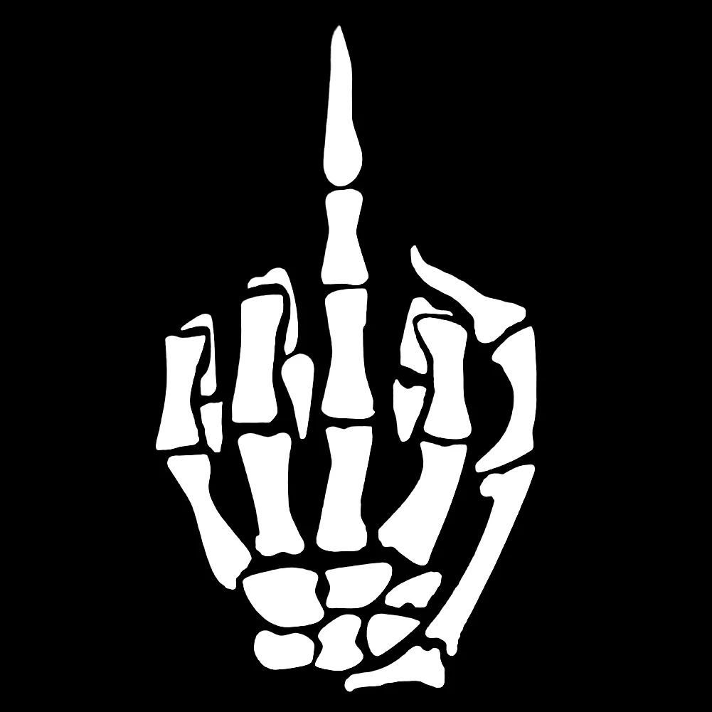 Горячая Распродажа автомобильный Стайлинг скелет средний палец наклейка череп