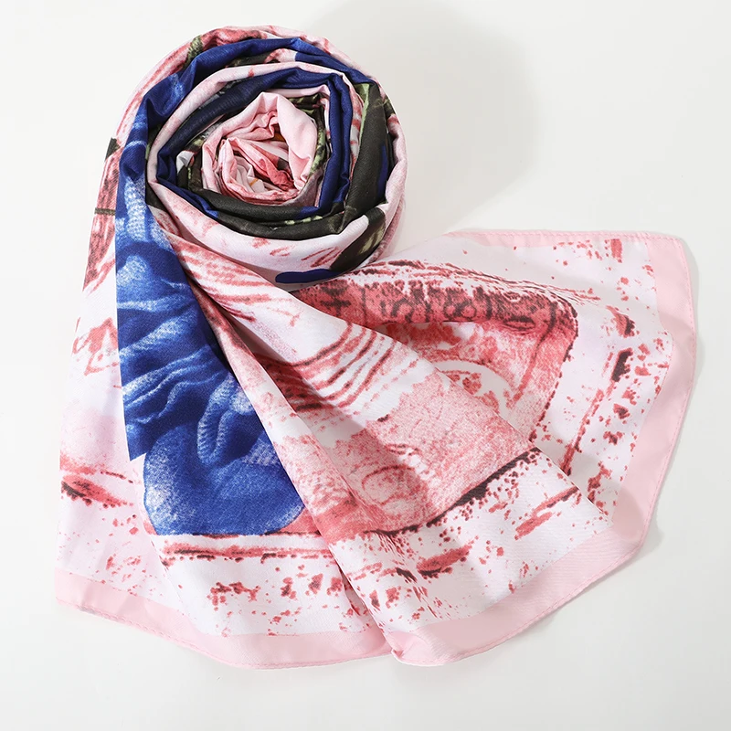

[FEILEDIS] 2019 Women Large Shawls Print Stoles Square Bandana Luxury Brand Kerchief Scarf Female High quality soft scarf AS1915