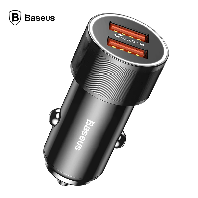 Baseus QC 3,0 36 Вт двойной Переходник USB для зарядки в машине для iPhone 7 6 samsung Xiaomi huawei sony LG быстрое автомобильное зарядное устройство для мобильного телефона