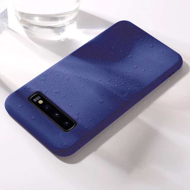 Чехол для samsung Galaxy S10 S10e S10 Plus 5G версия S8 S9 Note 8 9 Чехлы жидкий мягкий, силиконовый, из ТПУ Чехол ударопрочный чехол Fundas - Цвет: DBlue