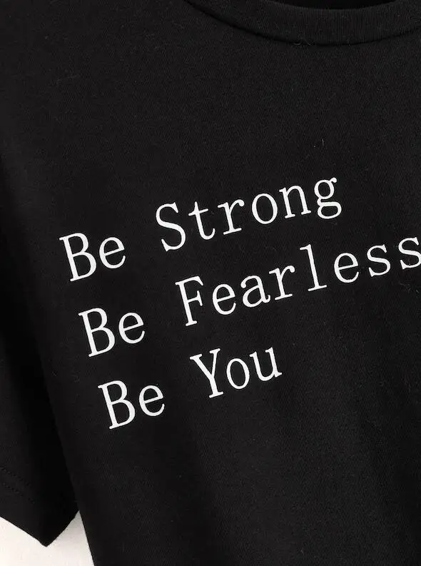 Быть сильным быть бесстрашный be you футболка со смешным буквенным графическим с