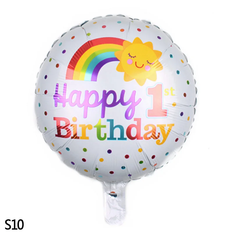 S10 18 дюймов Globos фольгированные шары «С Днем Рождения» детский душ надувные игрушки баллон из гелий круглый воздушный шар для детской вечеринки - Цвет: S10