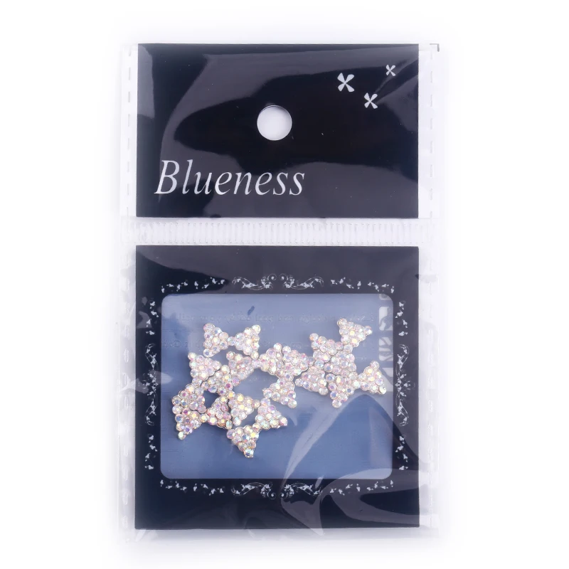 Blueness 10 шт цветной бант для ногтей 3D металлический сплав украшения