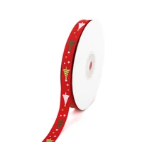 red grosgrain printed christmas tree ribbon 38 10 mm handmade gift diy crafts tape supplies sewing