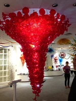 radiant blooms hand blown glass chandelier large red chandelier for restaurant hotel projects