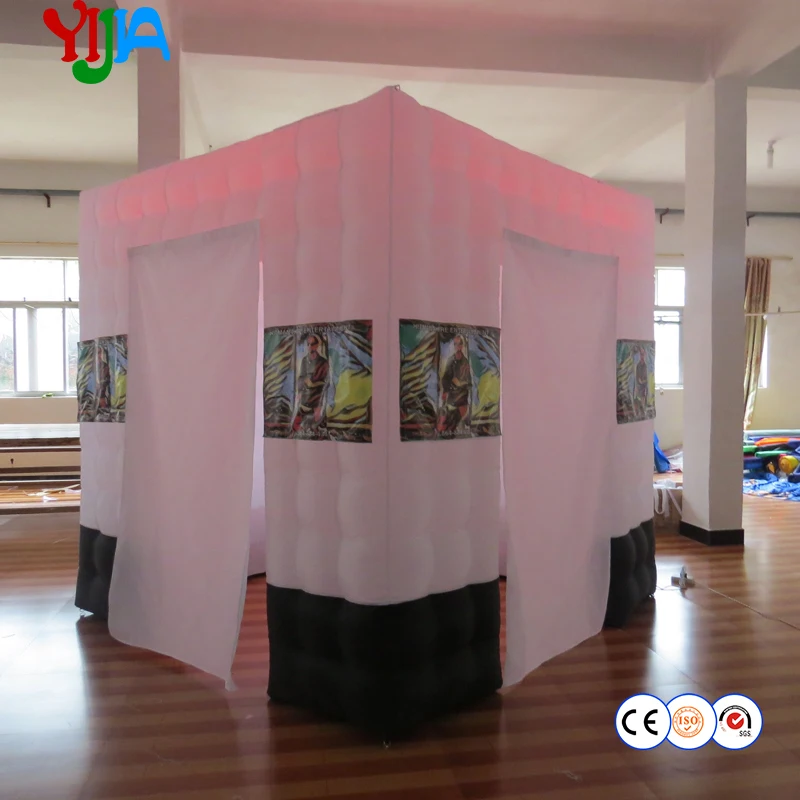 

Бесплатная доставка, светодиодная надувная фотобудка, белая и 2 черных ряда внизу, свадебная фотобудка для продажи