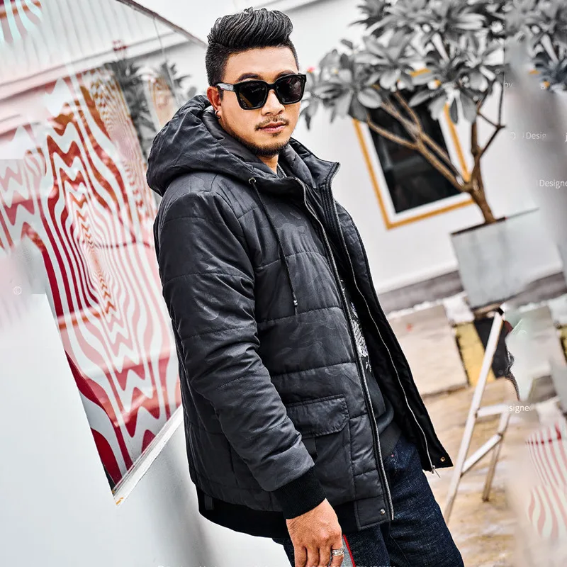 

Мужская теплая куртка-парка, свободная Черная куртка большого размера с длинным рукавом, одежда для мужчин на зиму 2019 кг, новинка 140