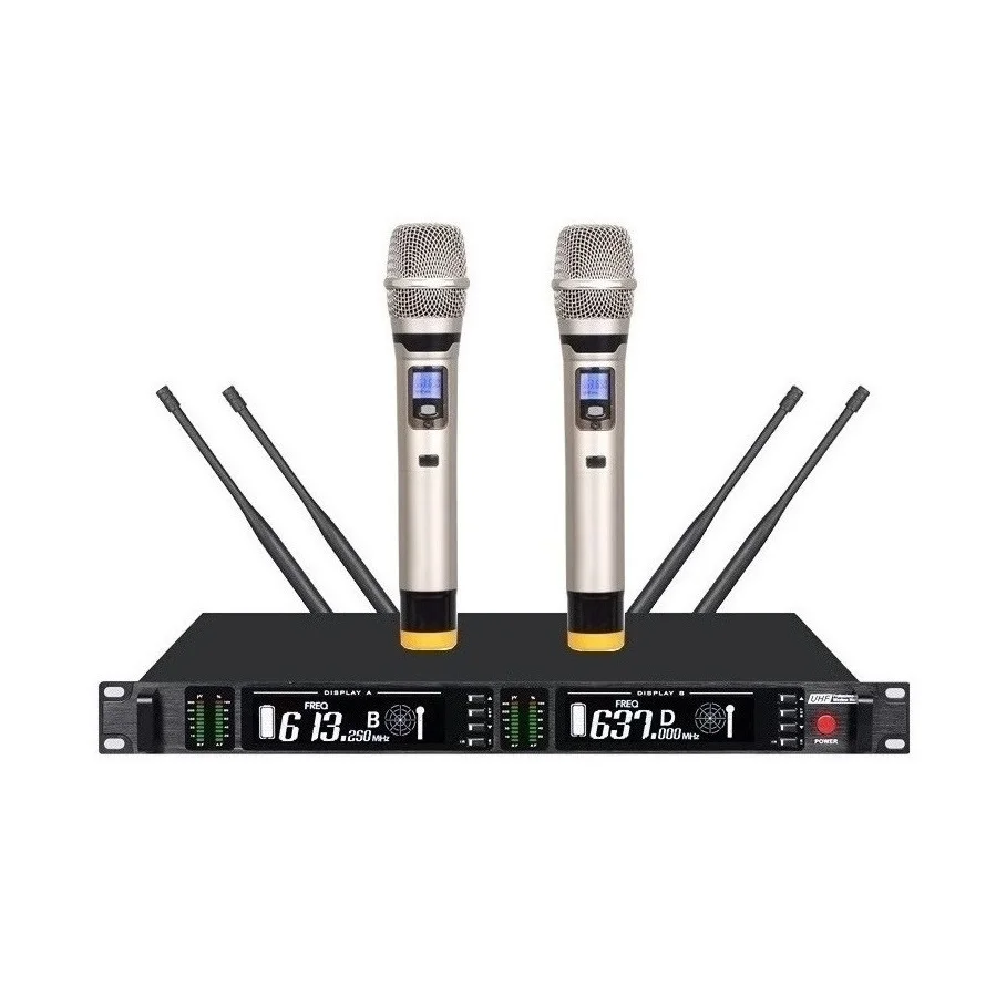 Профессиональный Двухканальный беспроводной микрофон Bolymic UHF для